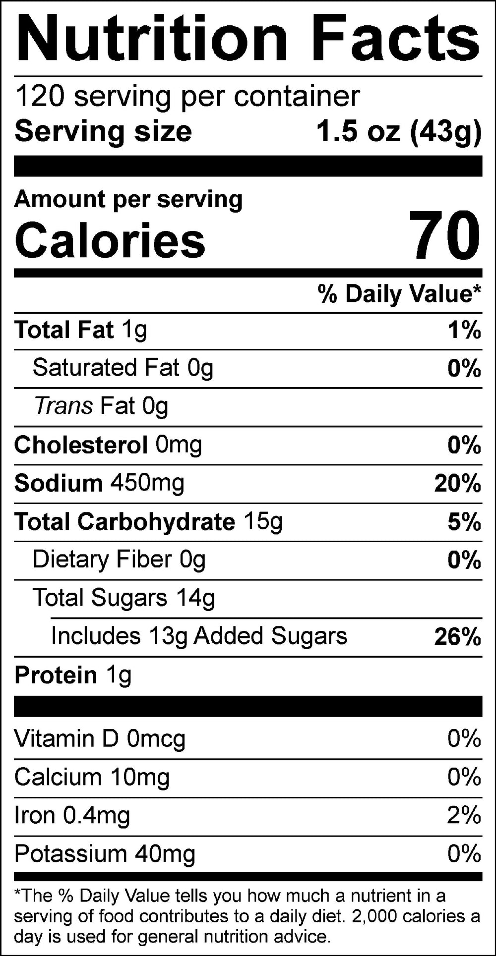 Nutritional Facts