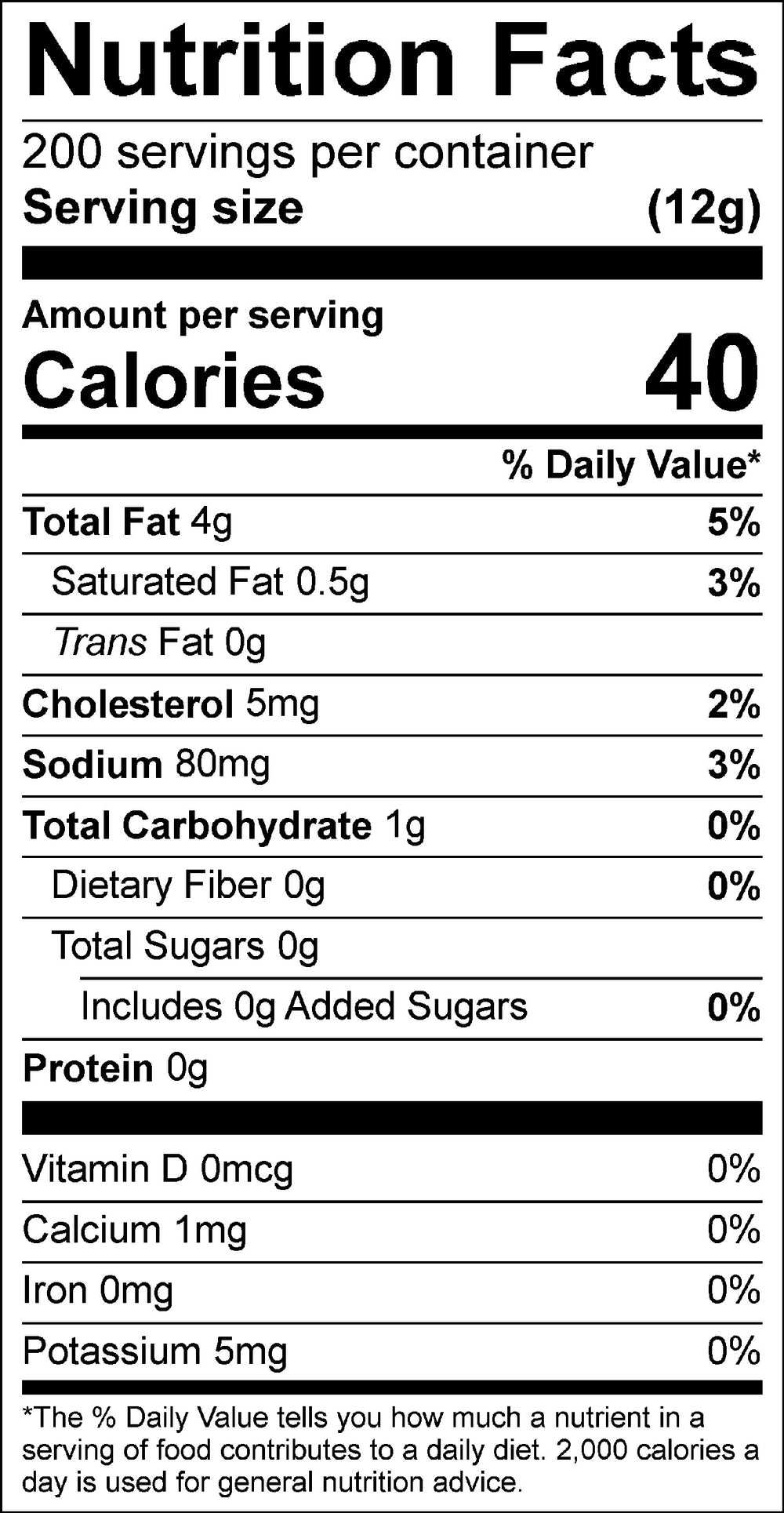 Nutritional Facts