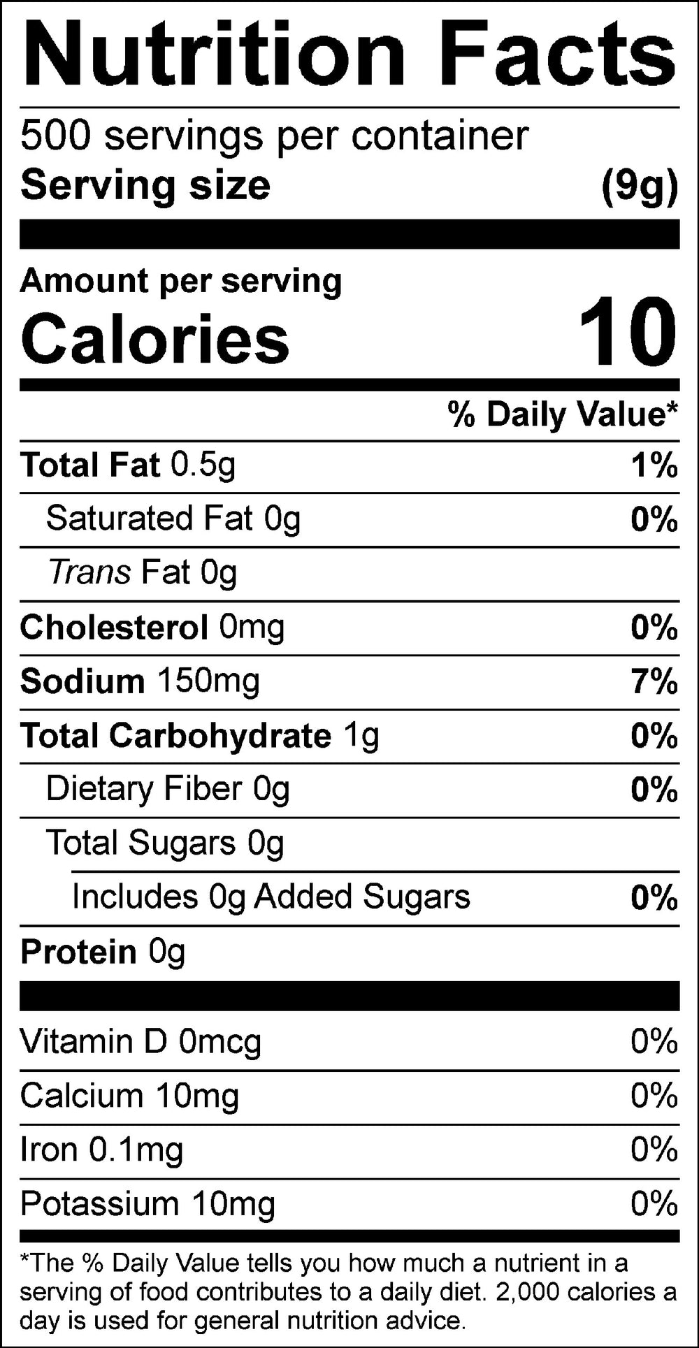 Nutritional Facts
