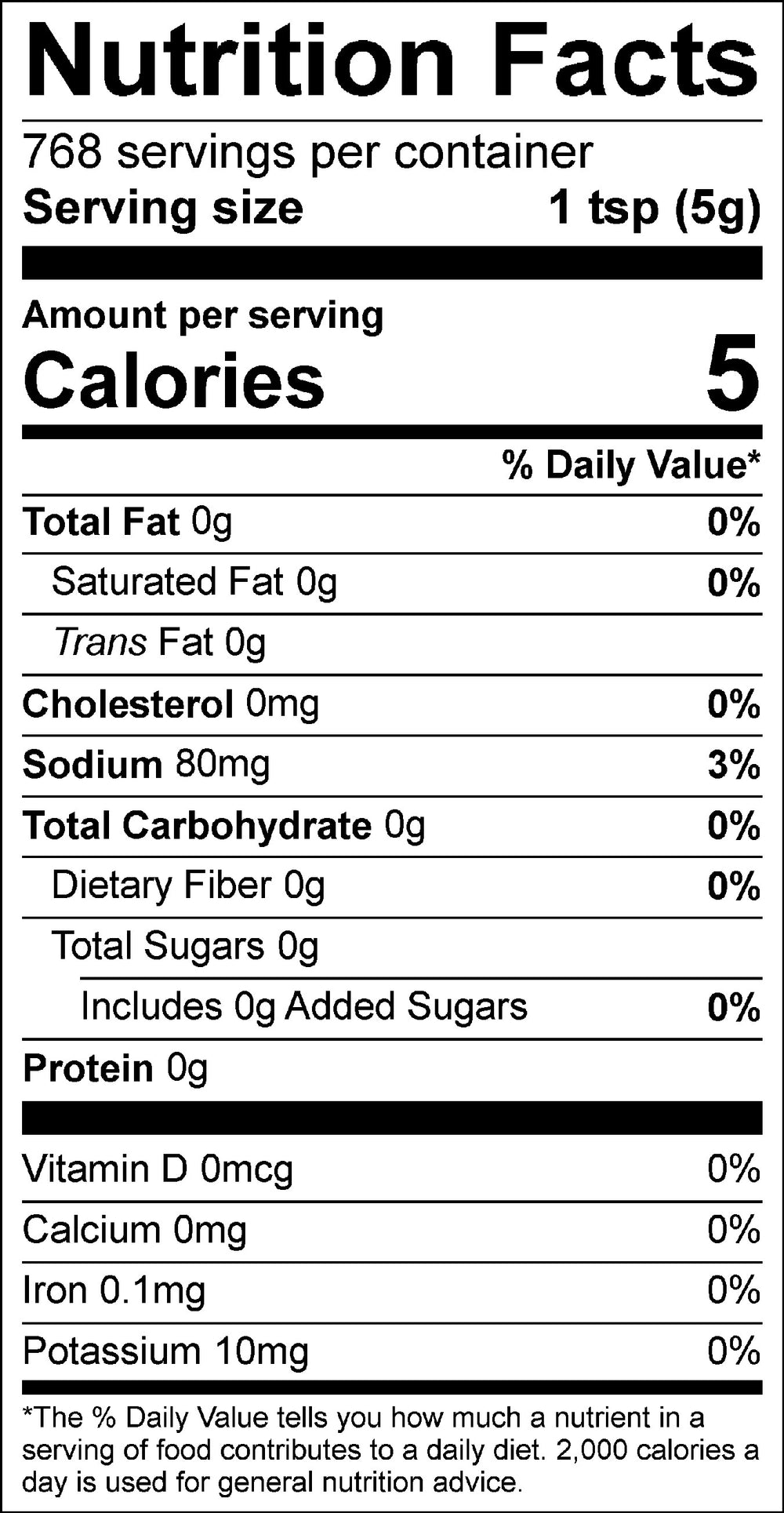 Nutritional Facts