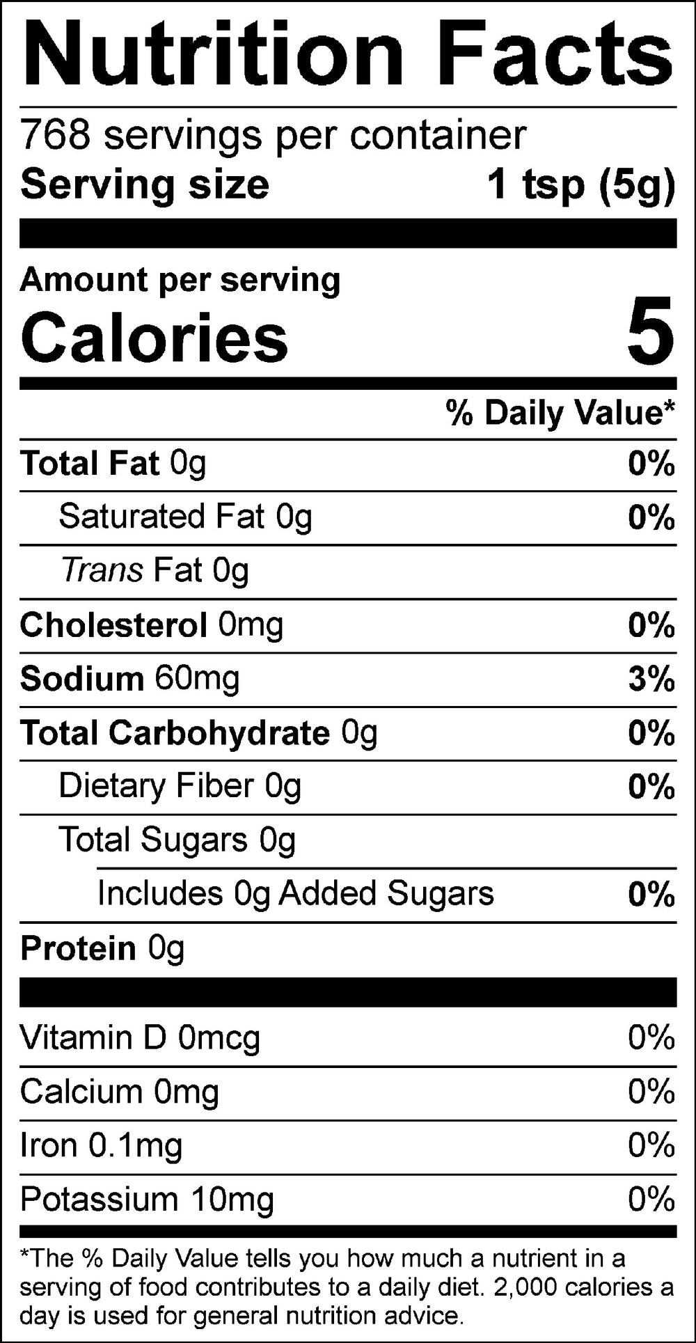 Nutritional Facts