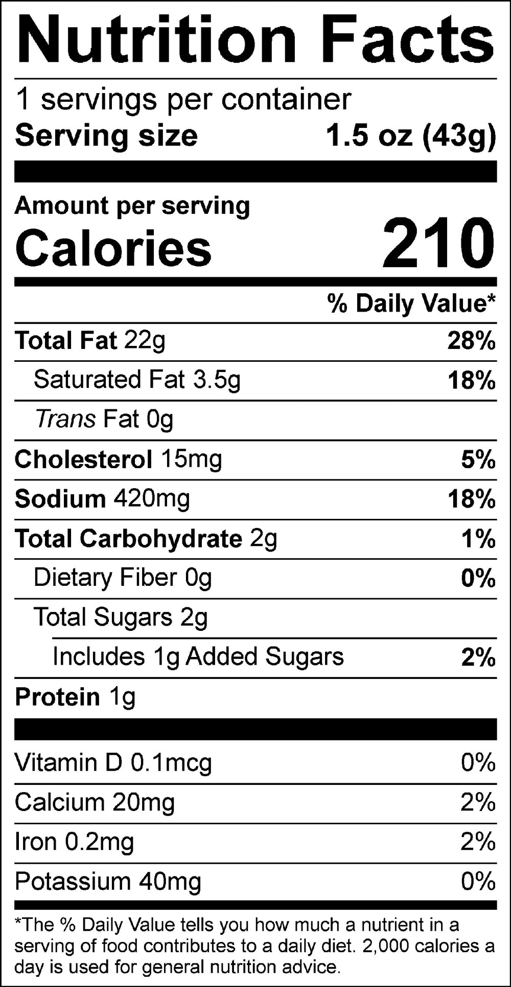 Nutritional Facts